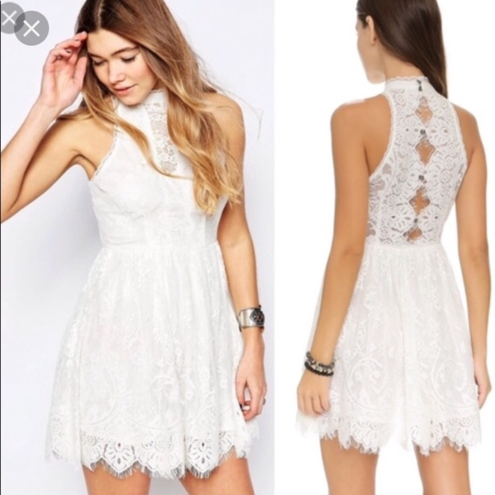 White lace dress.